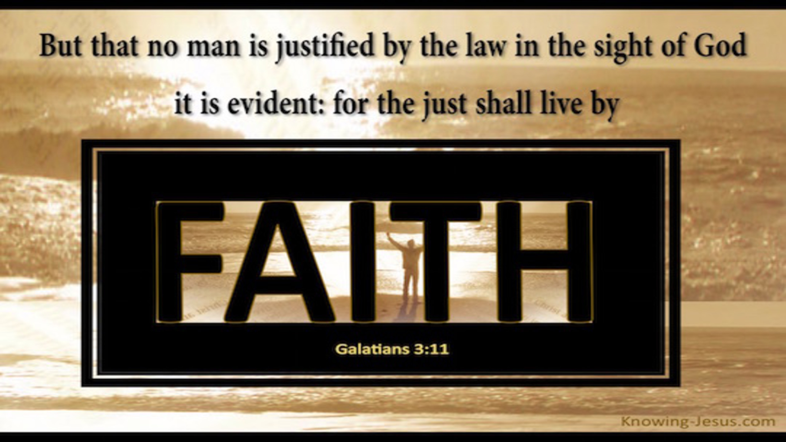 Galatians 3:11 The Just Shall Live By Faith (black)